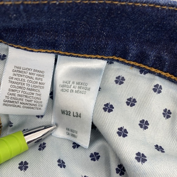 Lucky Brand 410 Jeans Tag 32x34 Actual 32x33 Blue Dark Athletic Slim Stretch - Picture 8 of 14
